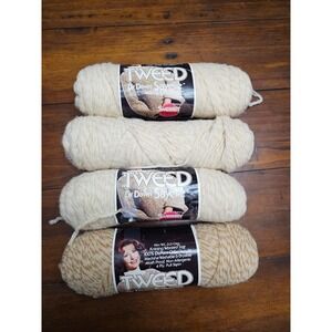 Vintage Dawn Sayelle Tweed Yarn 100% DuPont Orlon Acrylic 4 Ply Worsted 4 Skeins
